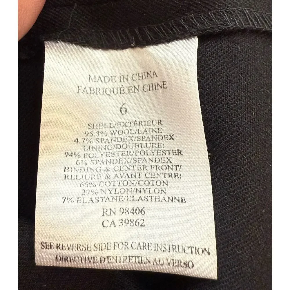 Theory Nyasha Dress Sz 6 Black/White Stretch Wool Career Piece Minimalist Office - Picture 6 of 12